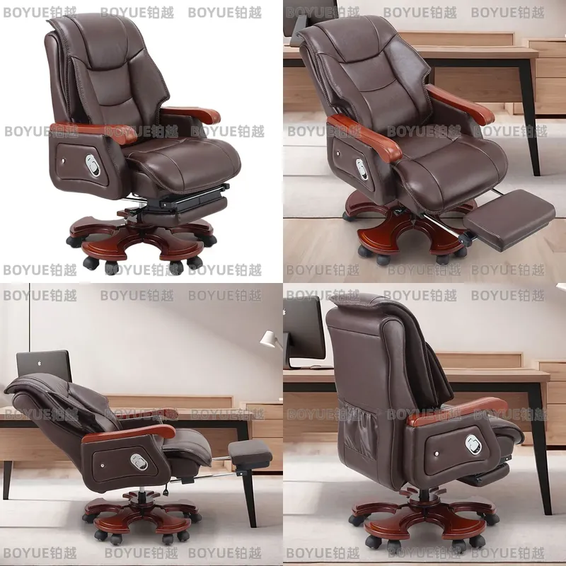 Woodworking Desk Chair - Cadeira de Escritório Executiva em Couro